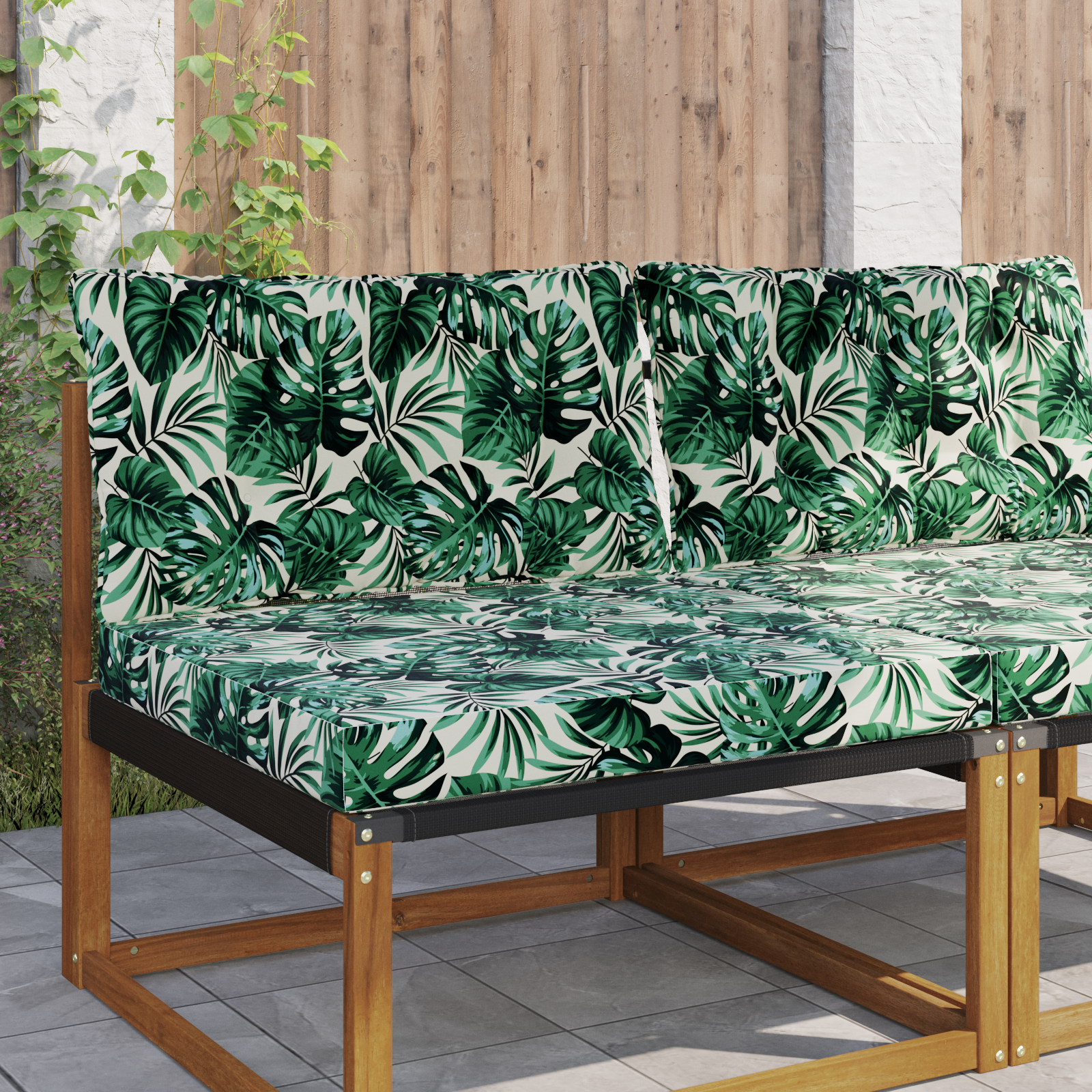 Lauko sofa pagalvėlė 2 pcs Lapų raštas Poliesteris