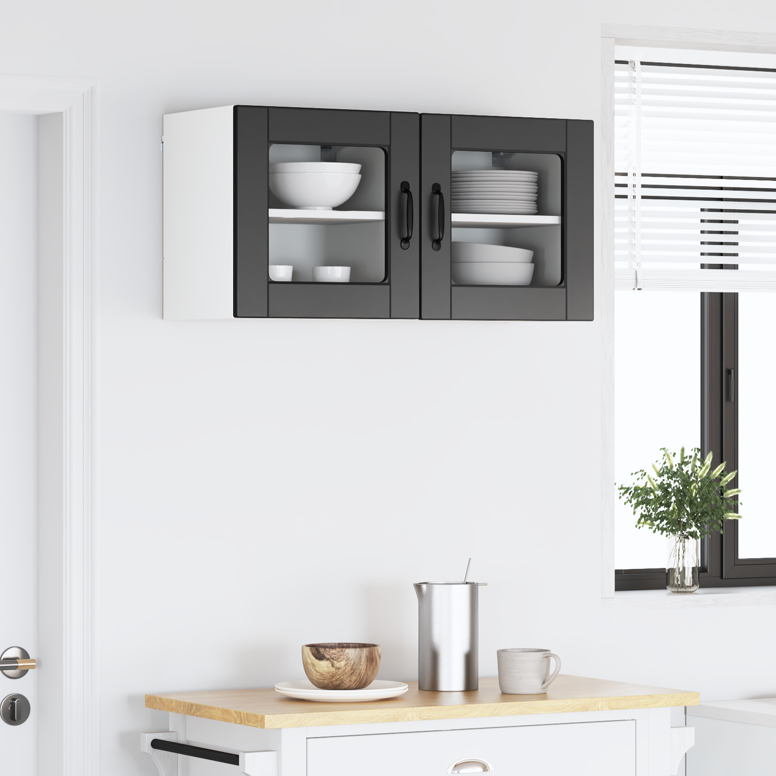 Virtuvės spintelė 2 pcs Juoda 40 x 31 x 40 cm Apdirbta mediena