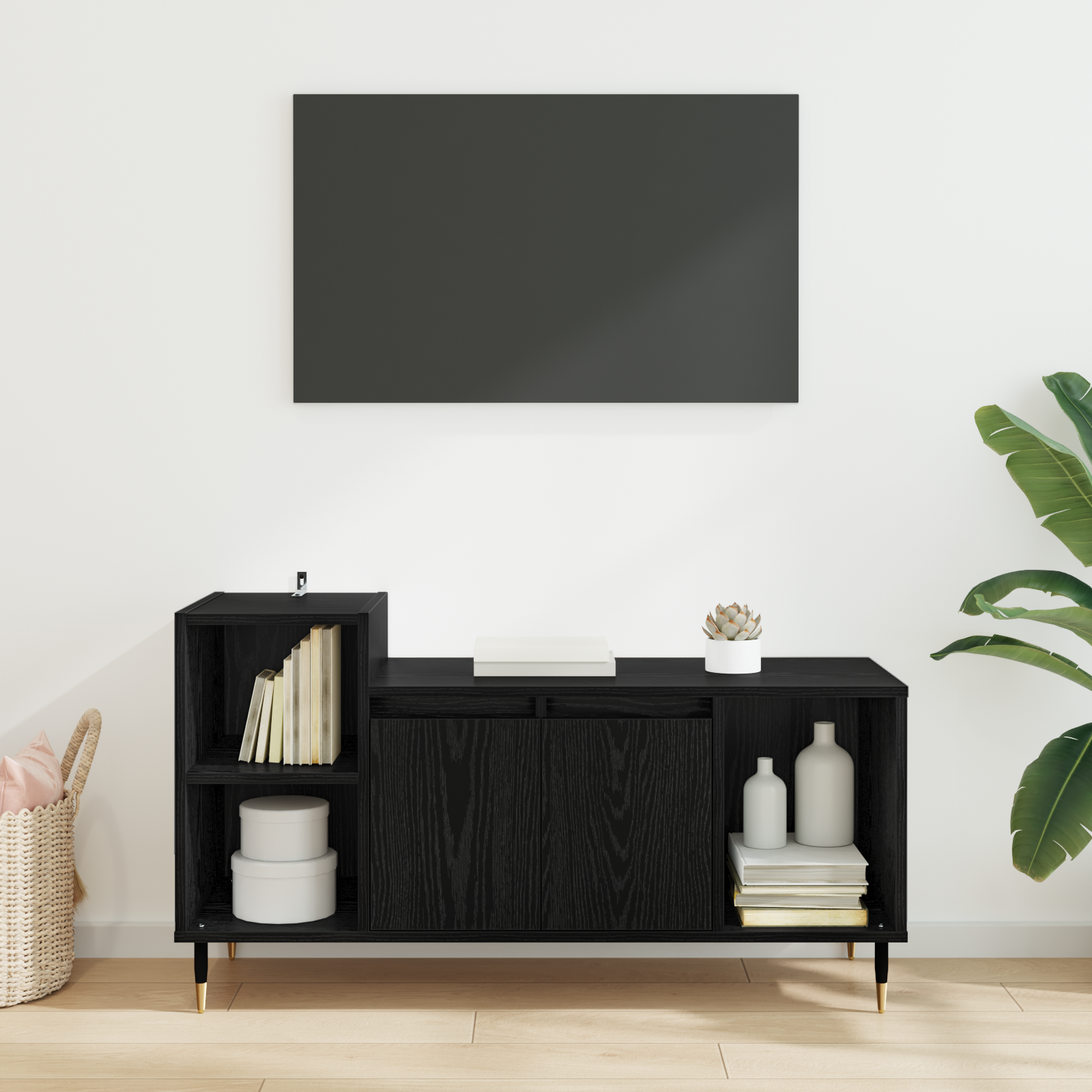 Televizoriaus spintelė Juodas ąžuolas 100 x 35 x 55 cm