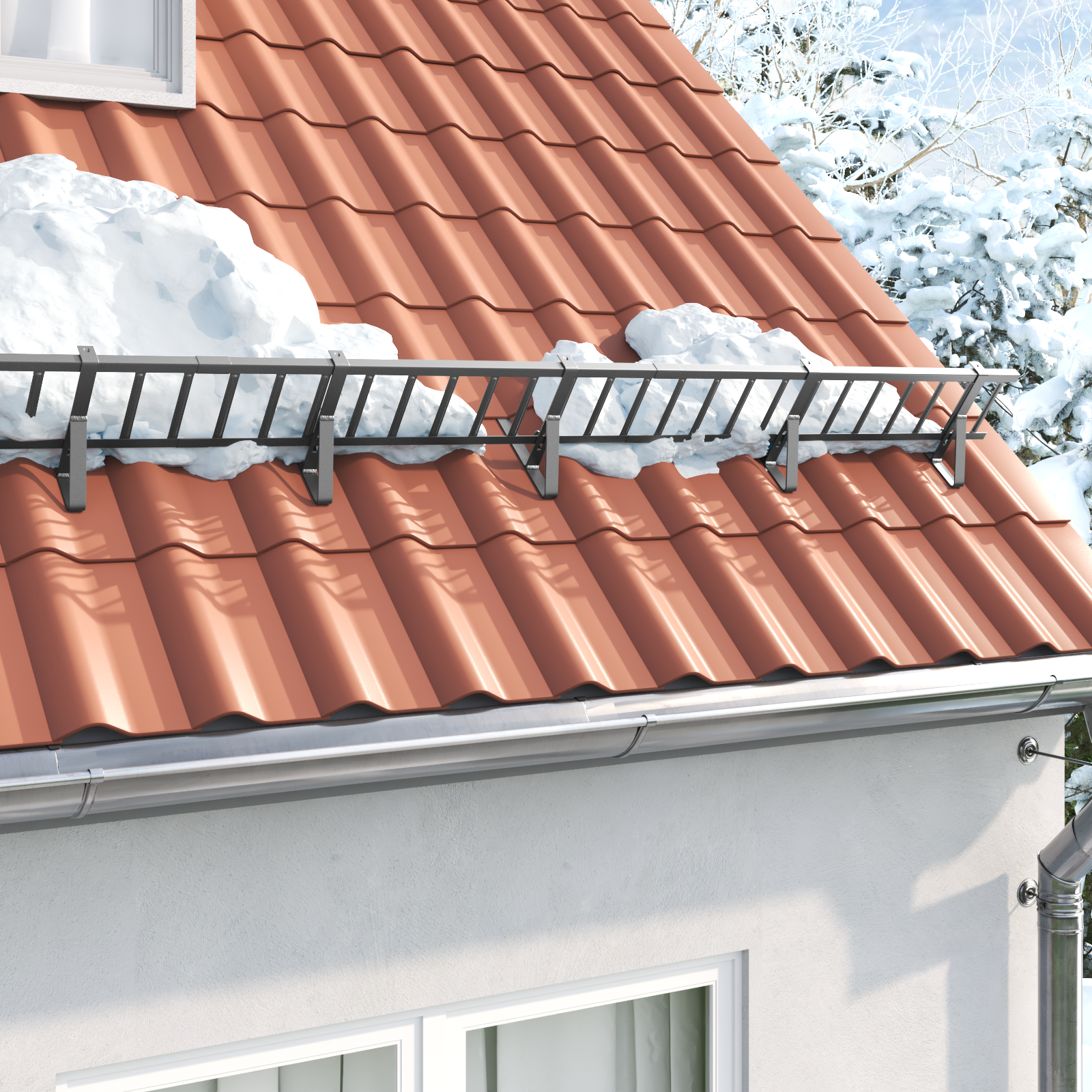 Stogo sniego sargas Antracitas 1200 x 2,5 x 20 cm Plienas