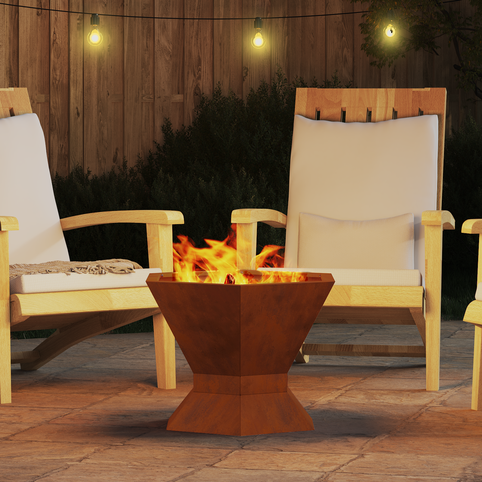 Fire Pit Brown 50 x 50 x 40 cm