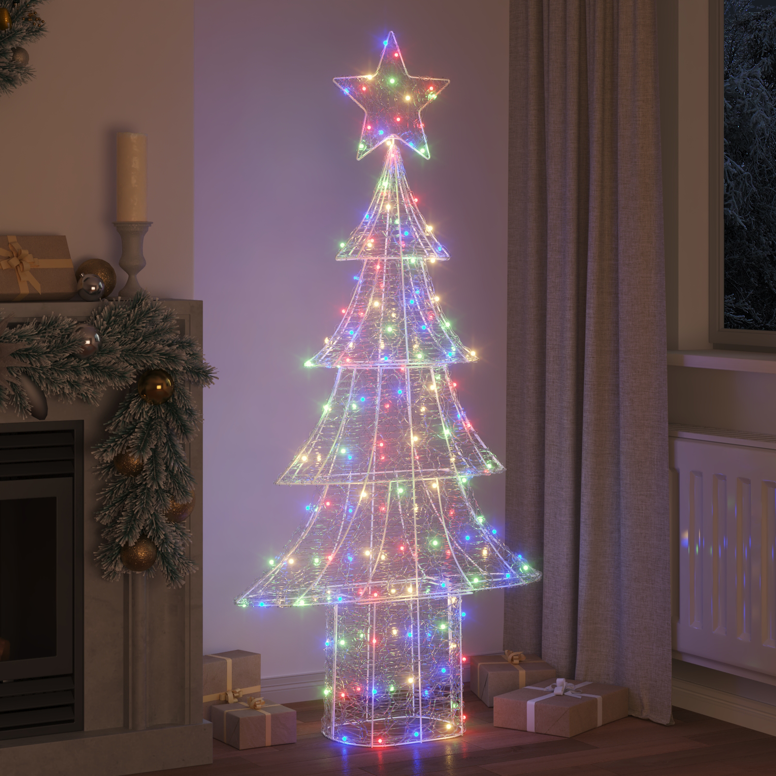 Kalėdų eglutė su 240 LED Įvairiaspalvis 180 cm Akrilas