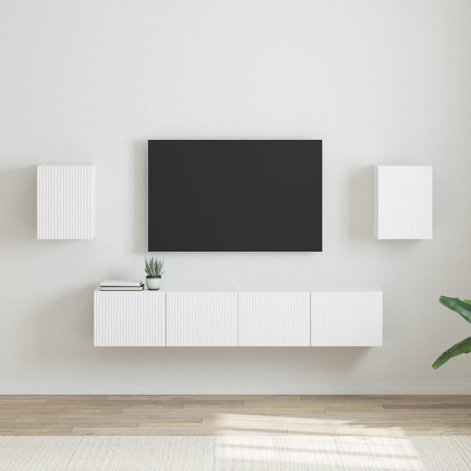 TV sienas skapītis 2 gab. Balts 30 x 31 x 40 cm
