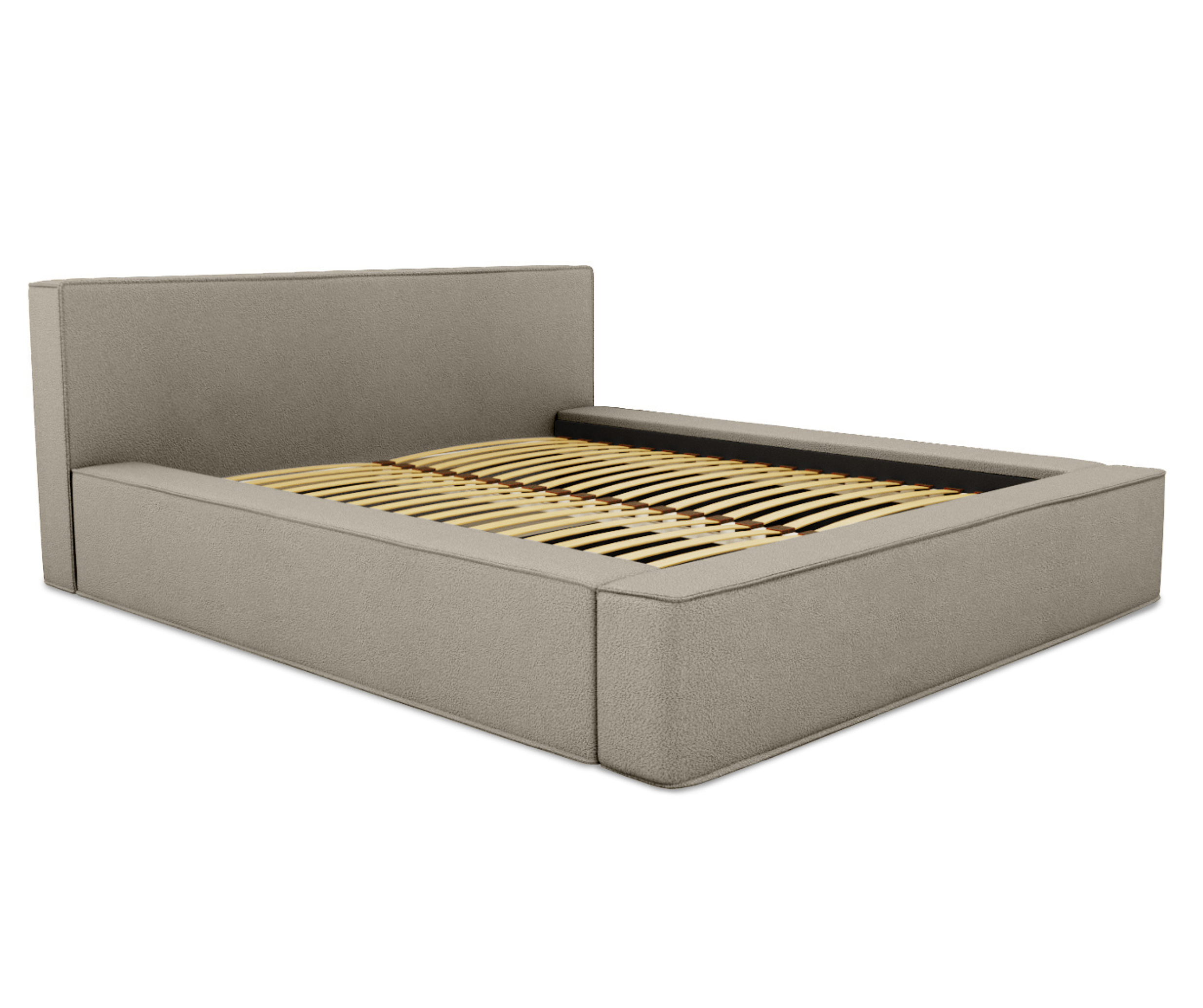 Bed BERNAND, grey-brown structured
