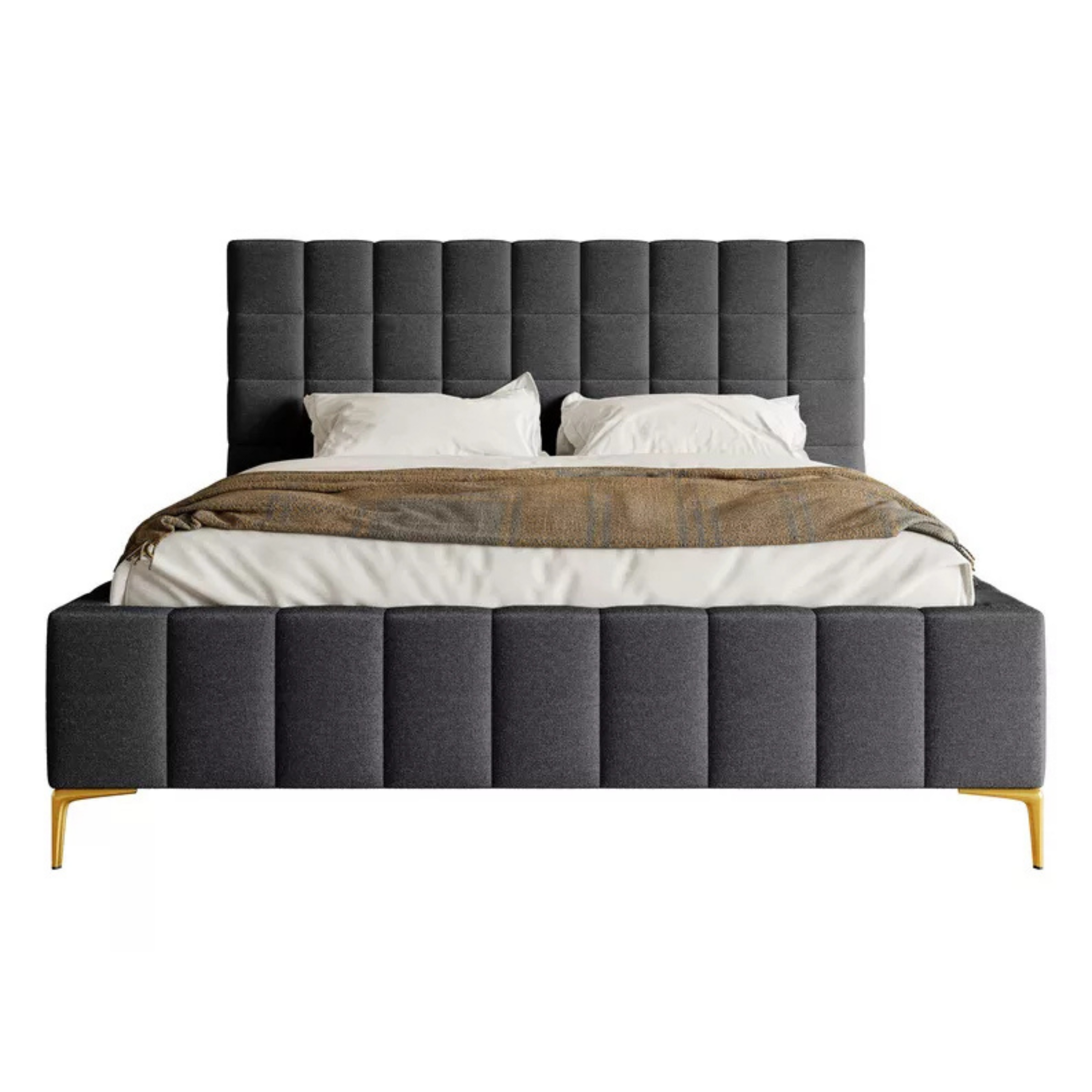 Bedroom bed AURI, dark grey