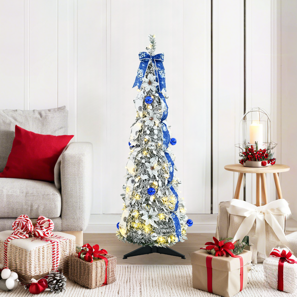 Mākslīgā eglīte CRYSTAL POLAR, ar 50 LED lampiņu statīvu, zaļa, 120 cm.