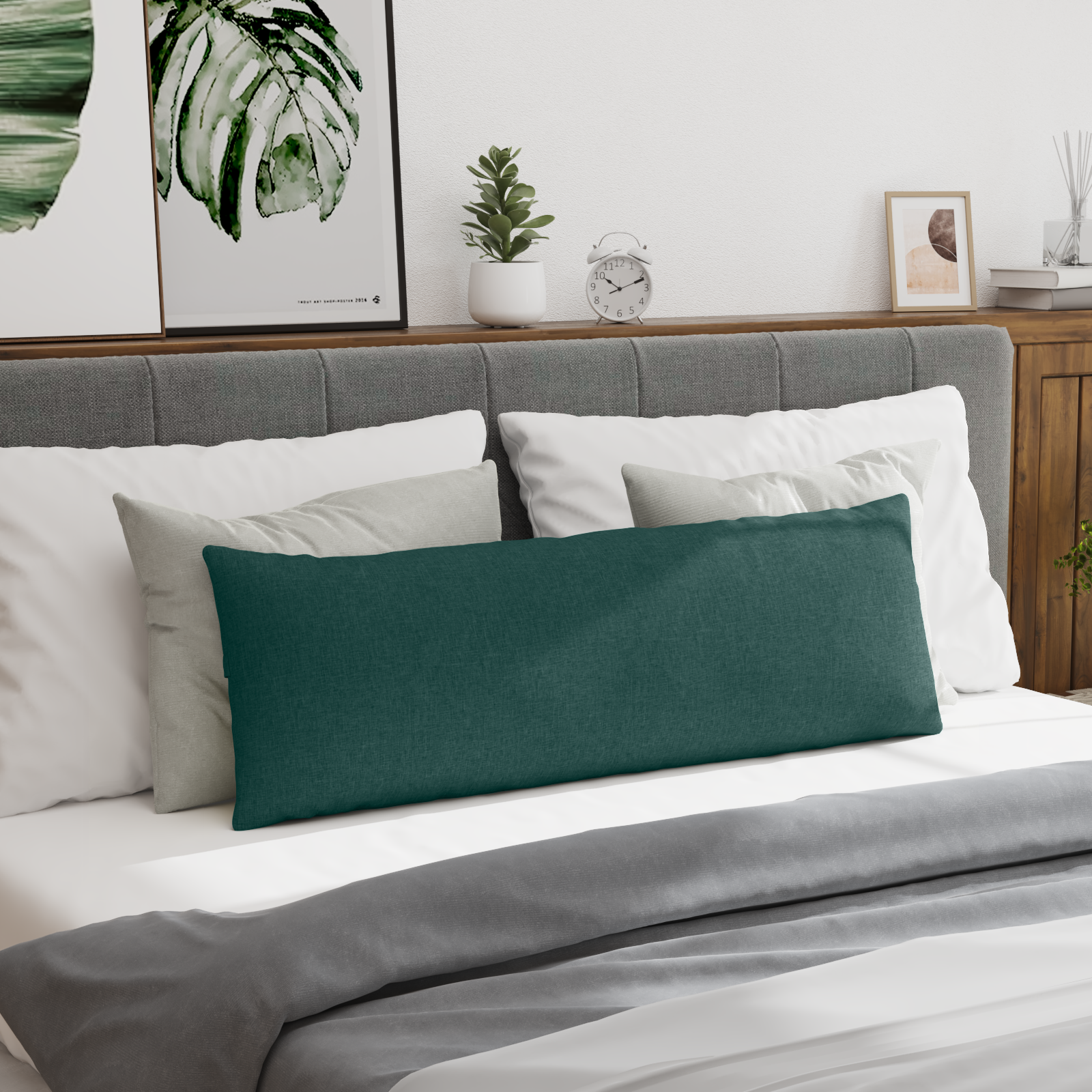 Sofa Pagalvės 2 pcs Tamsiai žalia 120 x 40 cm audinys