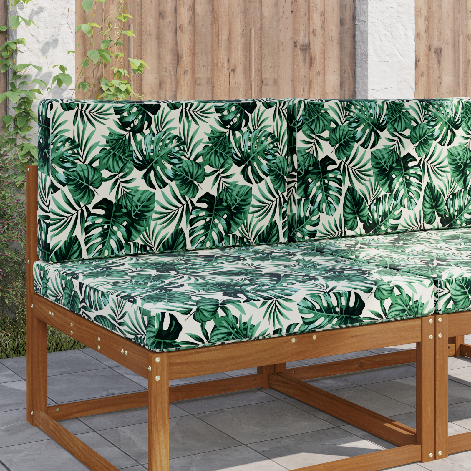 Lauko sofa pagalvėlė 2 pcs Lapų raštas Poliesteris