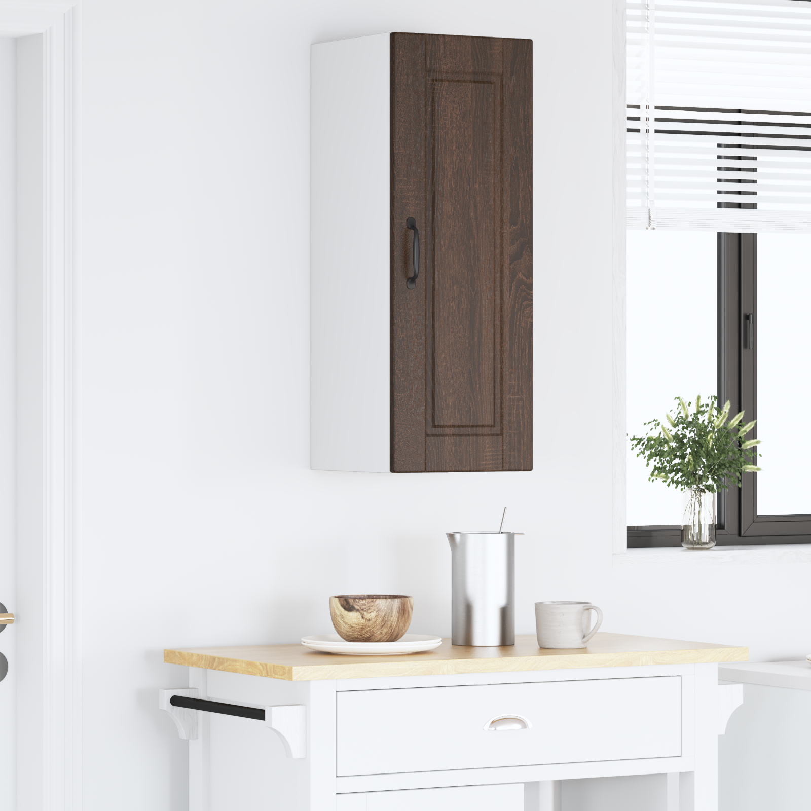 Kitchen cabinet with shelf Brown oak 30 x 31 x 80 cm