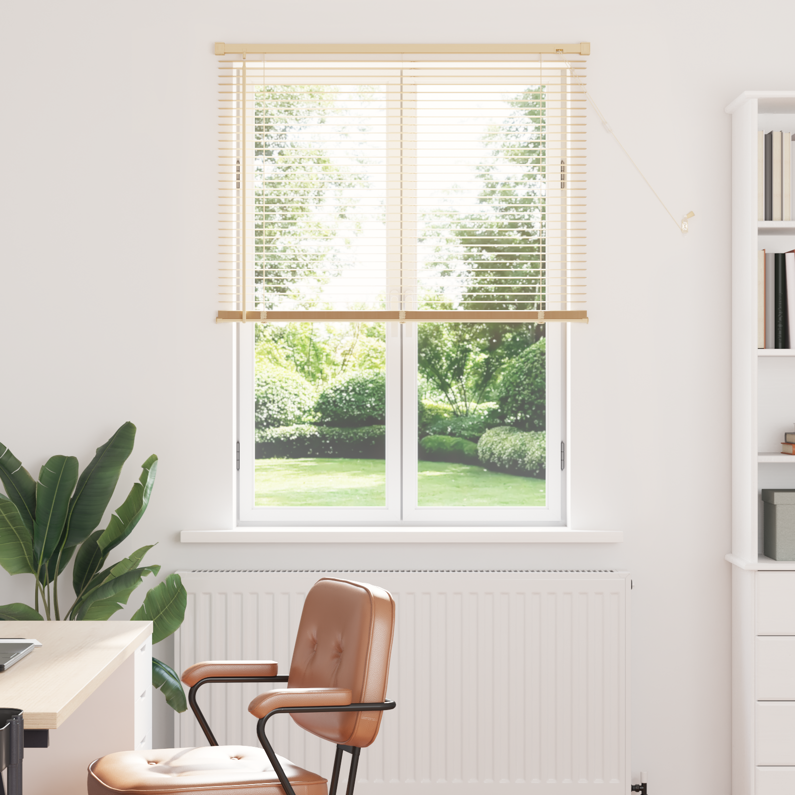Venecijos žaliuzės Šviesiai ruda su raštu 150 x 100 cm PVC