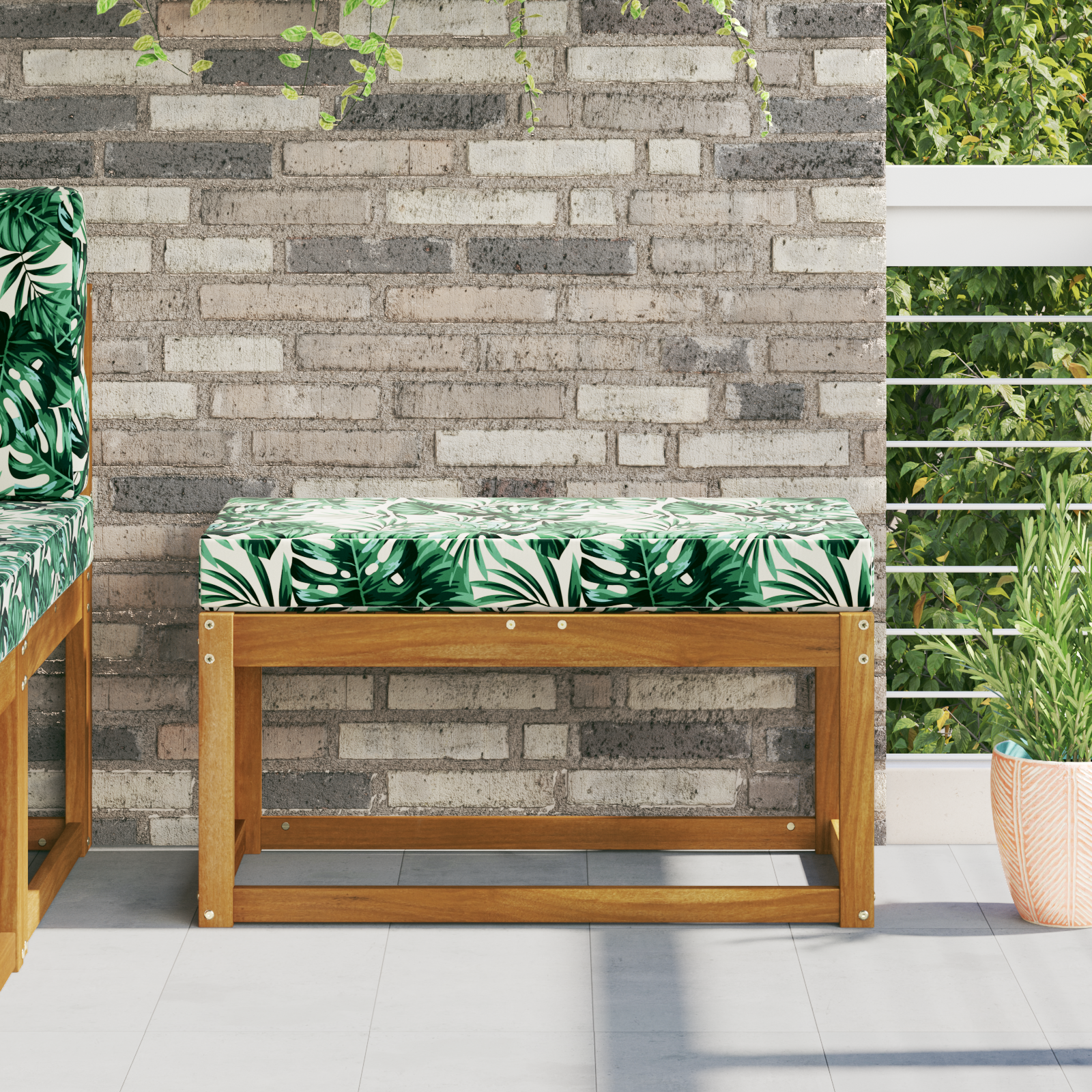 Lauko Sėdimosios Pagalvė Tropinės Lapai 80 x 40 x 8 cm