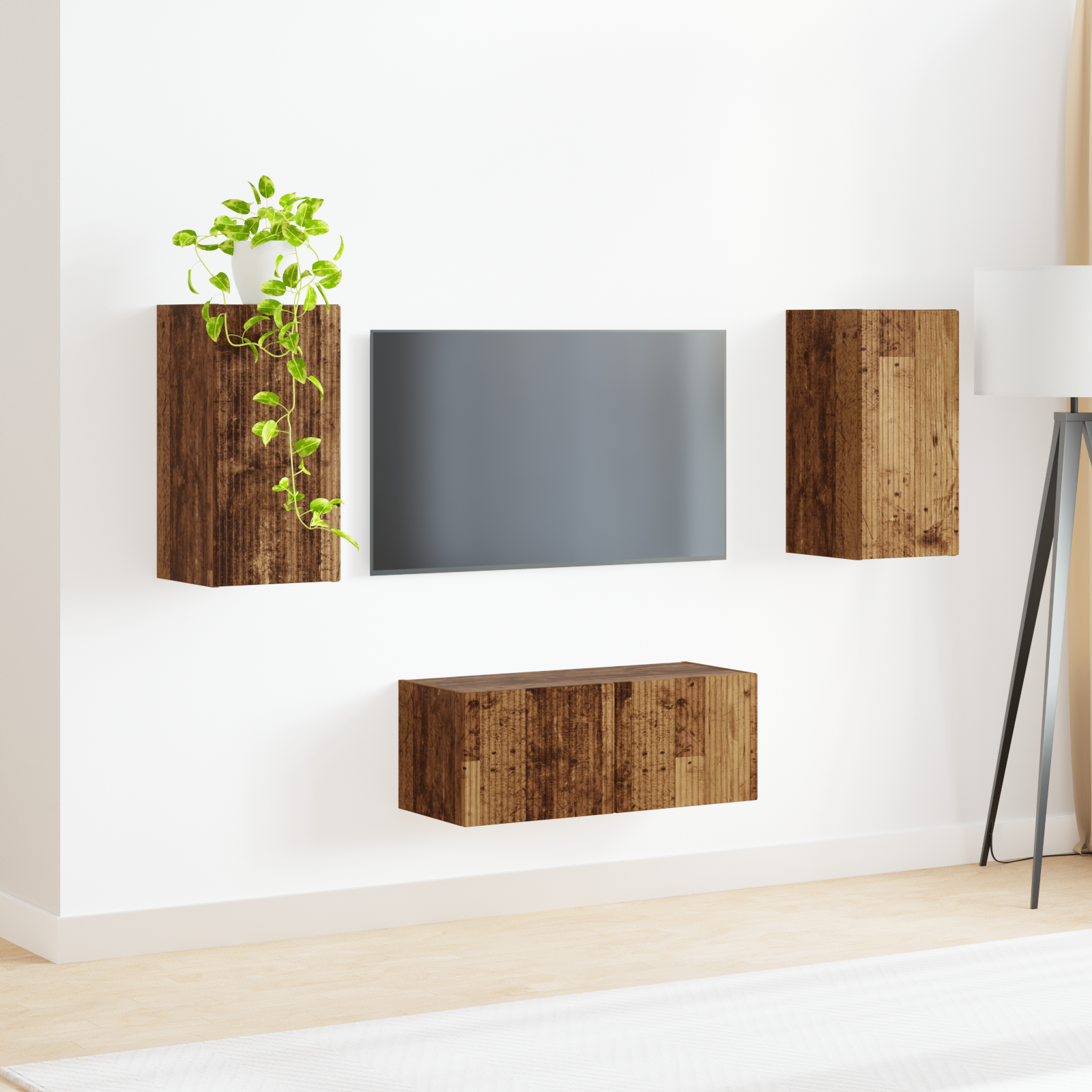 TV spintelių komplektas 2 pcs Senas medis Apdirbta mediena