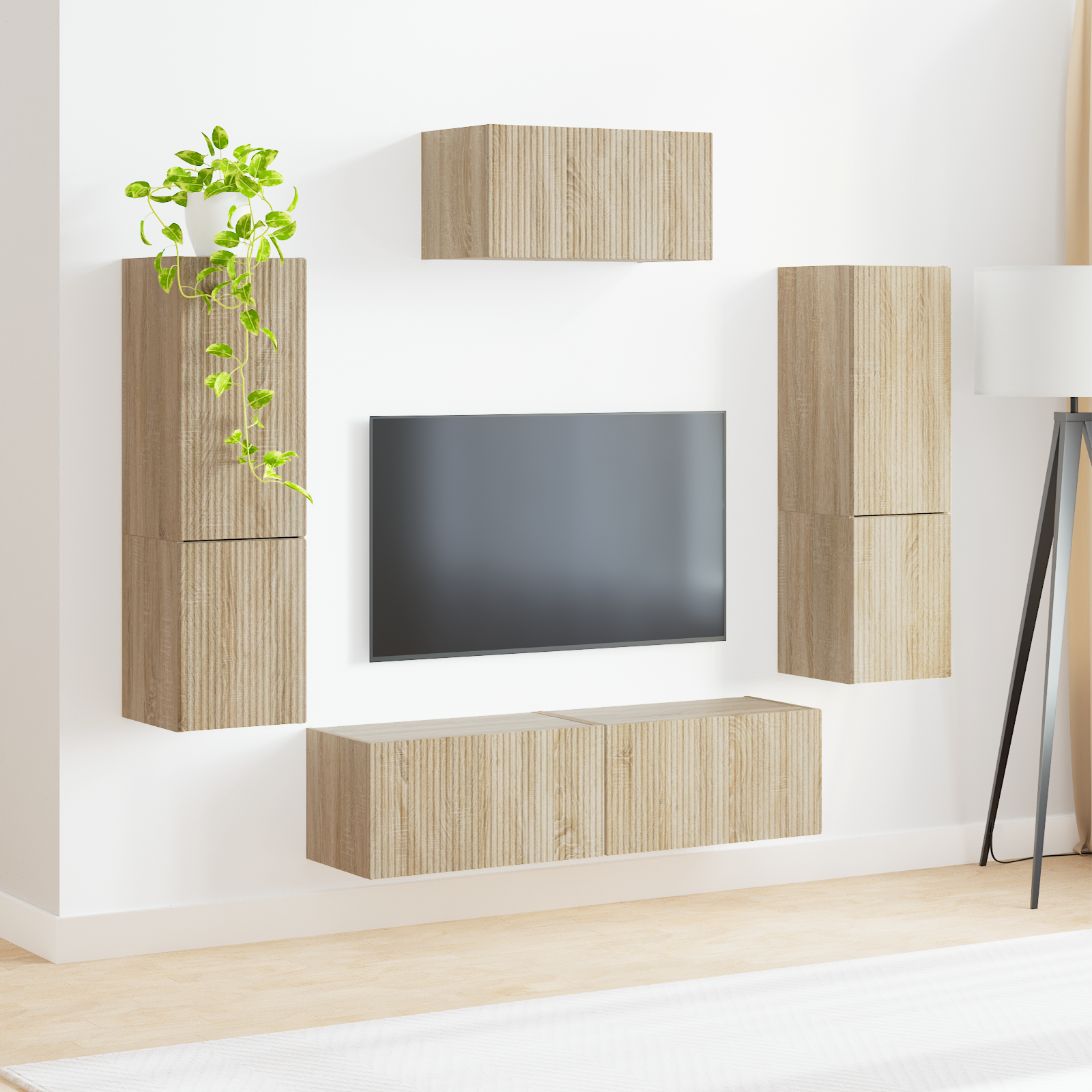TV spintelių komplektas 4 pcs Sonoma ąžuolas Apdirbta mediena