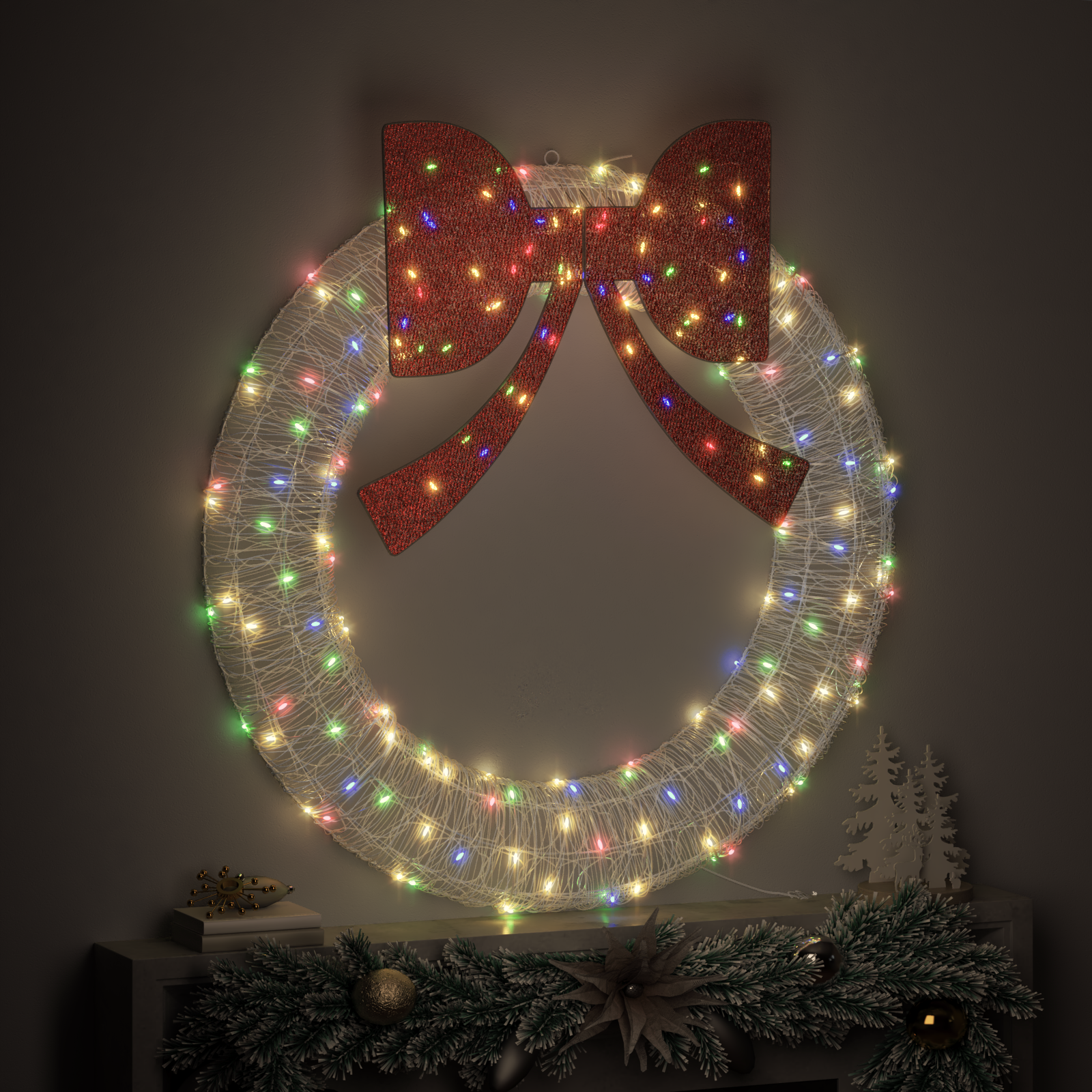 Vainags ar 150 LED daudzkrāsains 120 cm akrils