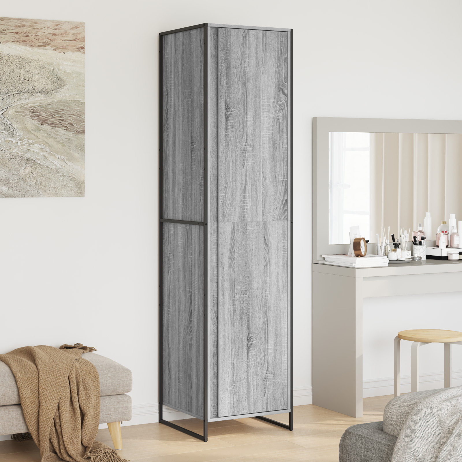 Wardrobe 2 pcs Grey Sonoma 50 x 50 x 200 cm Engineered wood