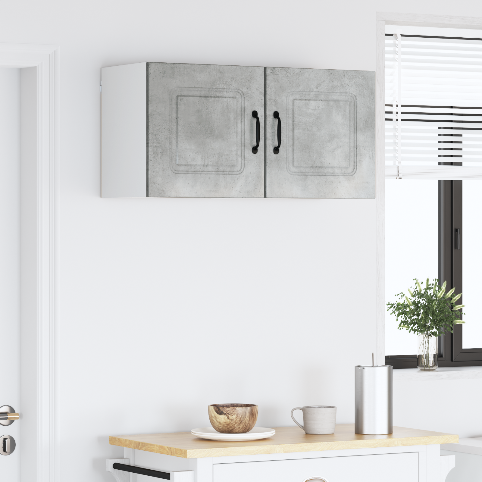 Virtuvės sieninė spintelė 2 pcs Betono pilka 40 x 31 x 40 cm