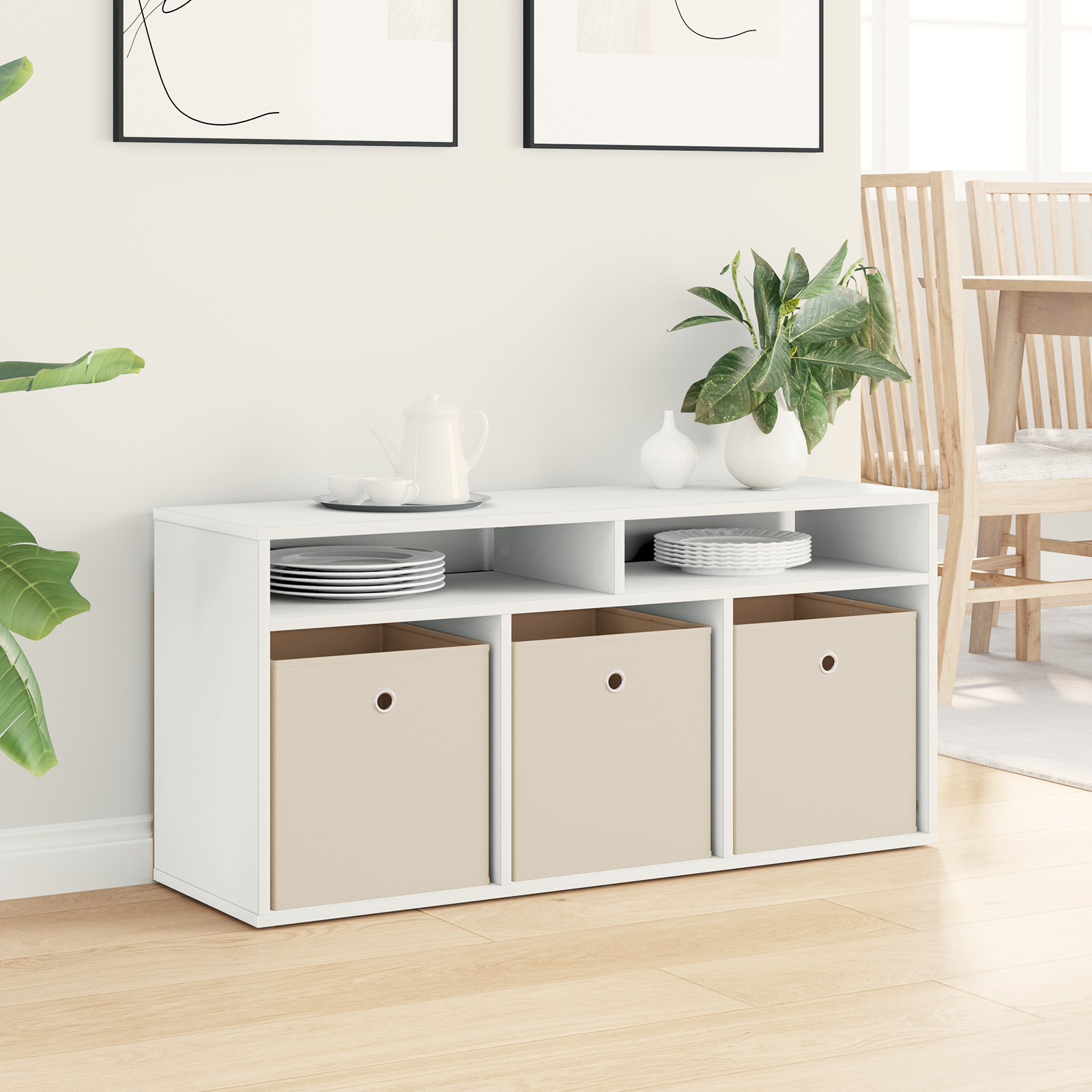 Zems galds ar atvilktnēm Balts 102 x 32 x 48,5 cm