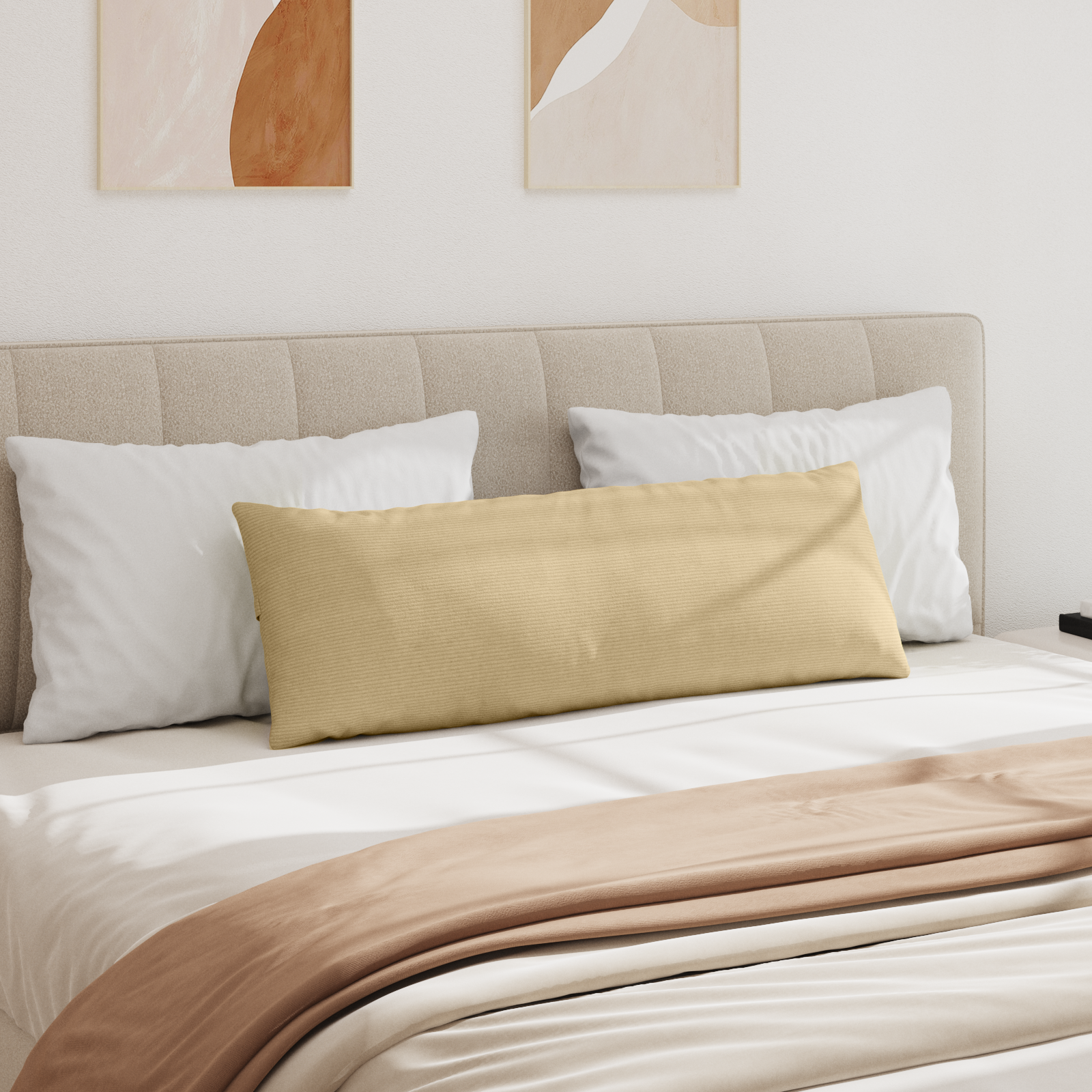 Sofa Pagalvės 2 pcs Pilkai žalia 120 x 40 cm Kordūrinis audinys