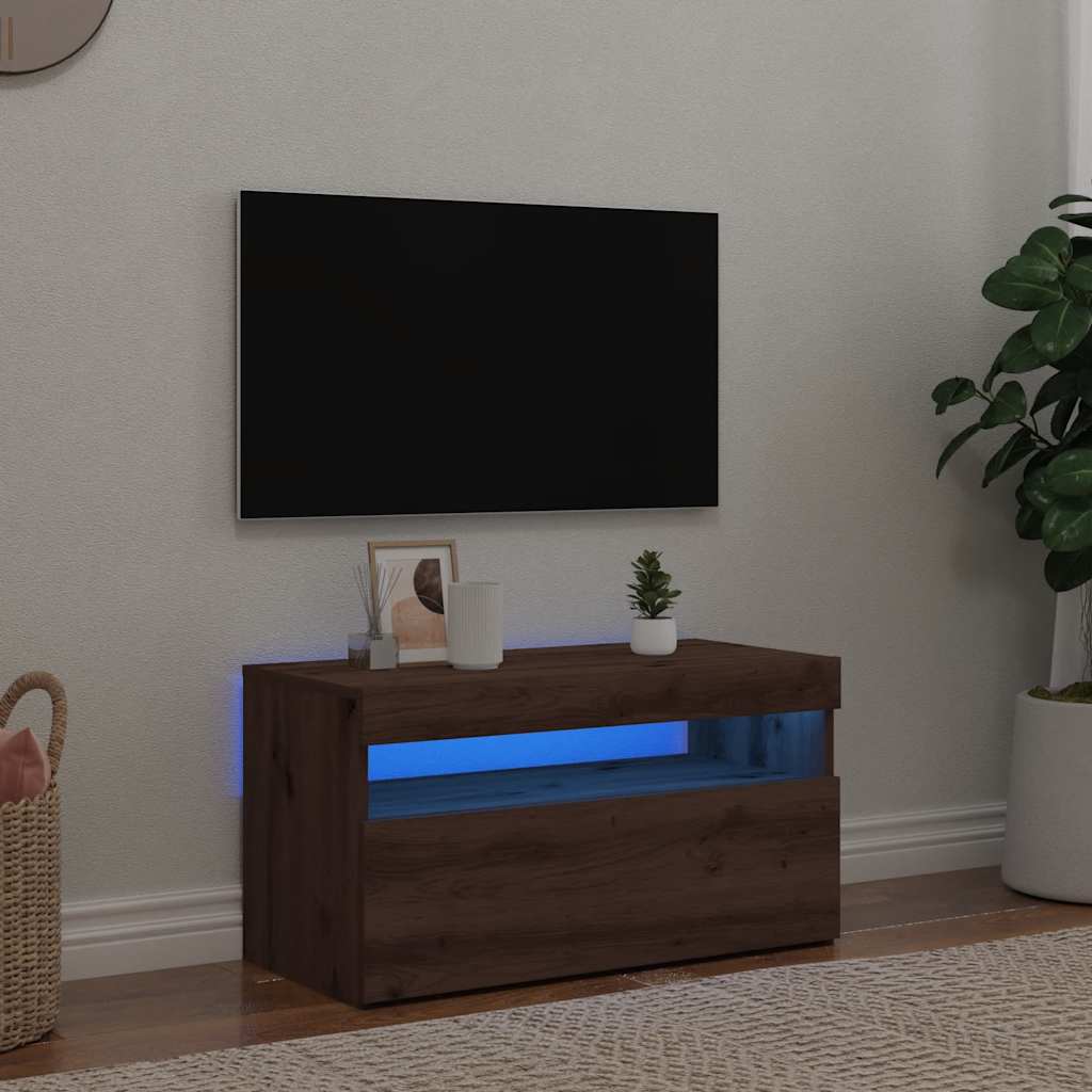 Televizoriaus spintelė su LED, artisano, 75x35x40cm, mediena