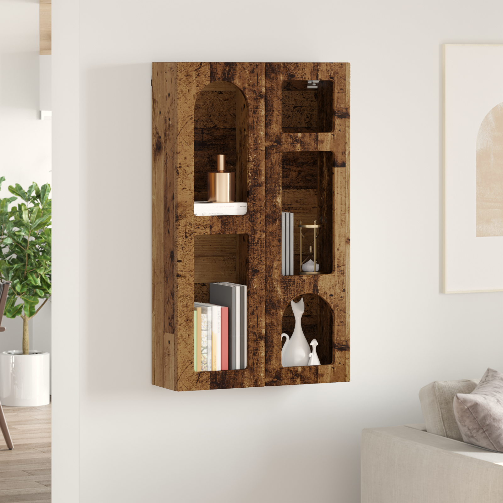 Pakabinama spintelė su lentyna Senas medis 59 x 20 x 100 cm
