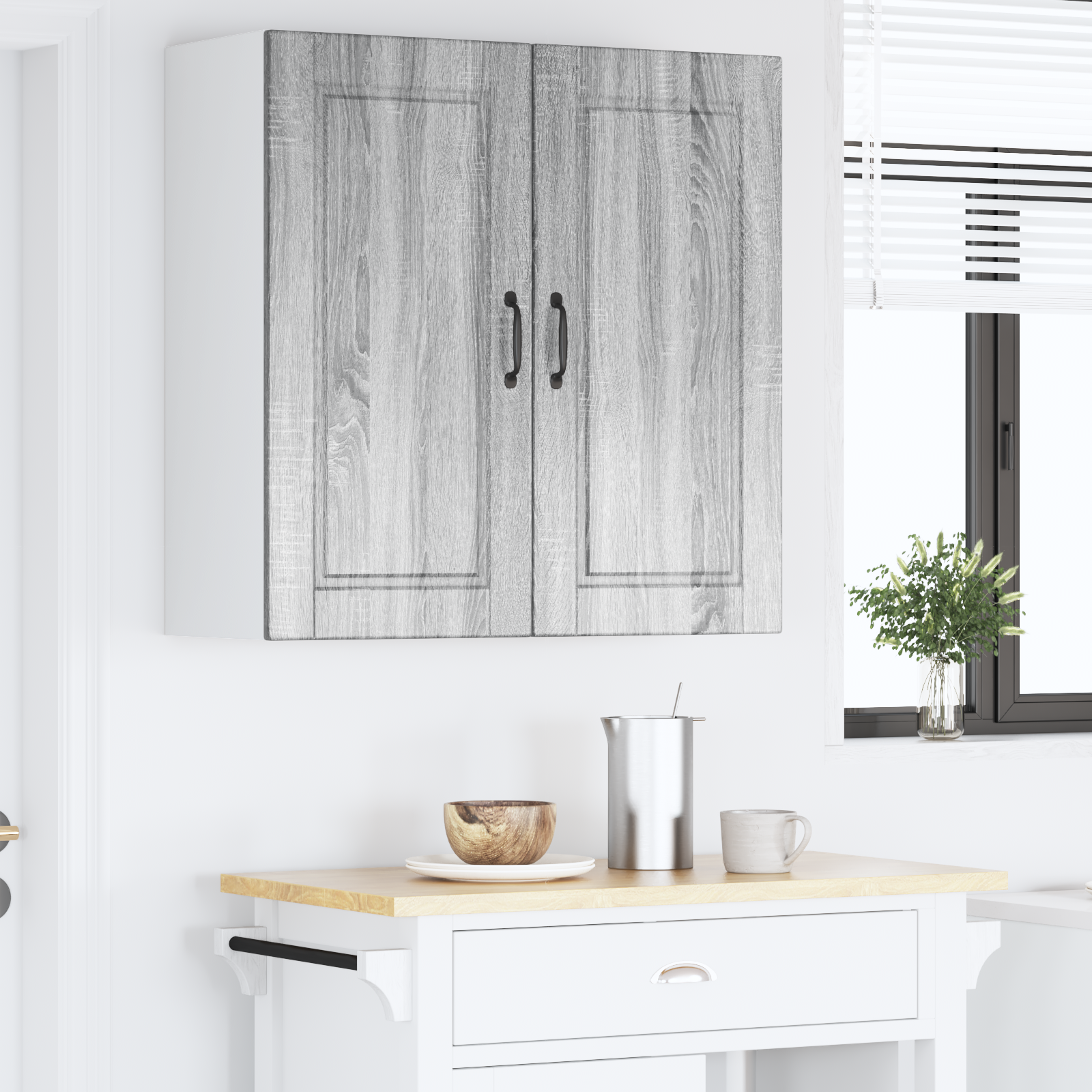 Virtuvės spintelė su lentyna Pilkas Sonoma 80 x 31 x 80 cm
