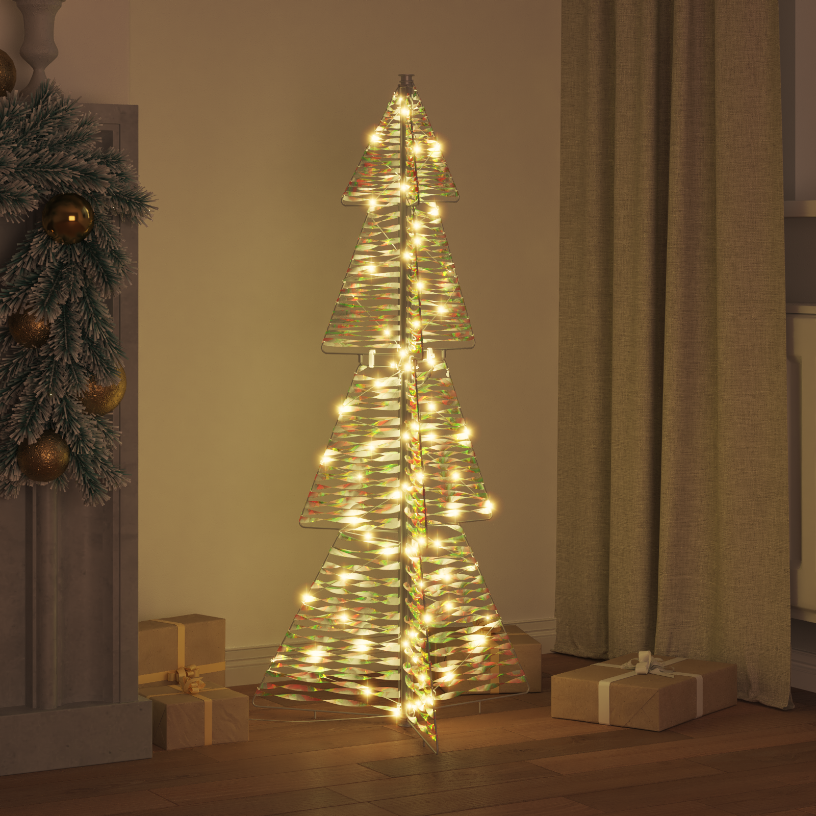 Kalėdų eglutė su 100 LED Šilta balta 120 cm PET