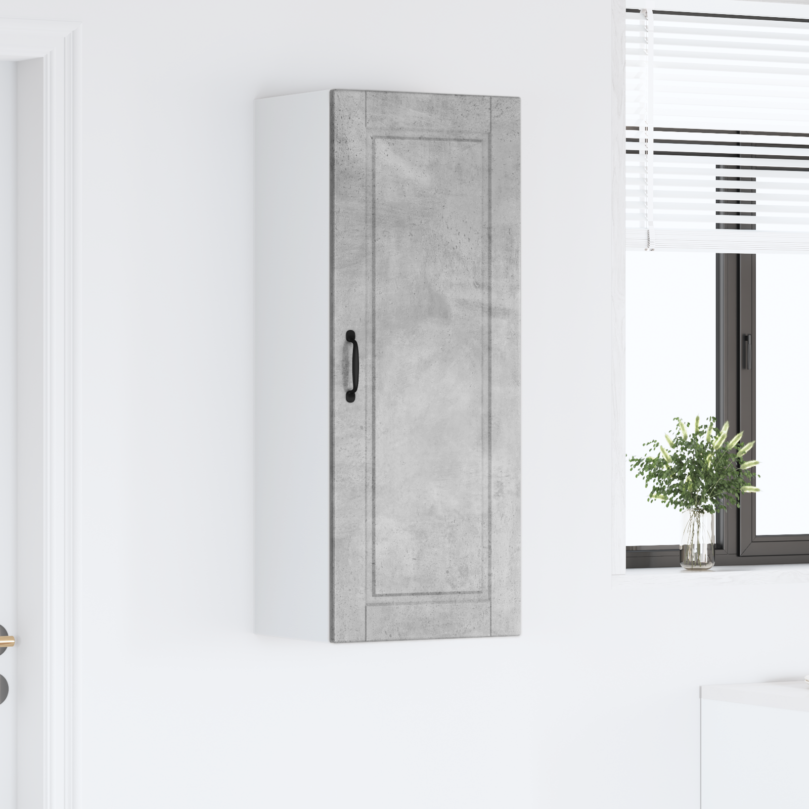 Virtuvės spintelė su lentyna Betono pilka 40 x 31 x 100 cm