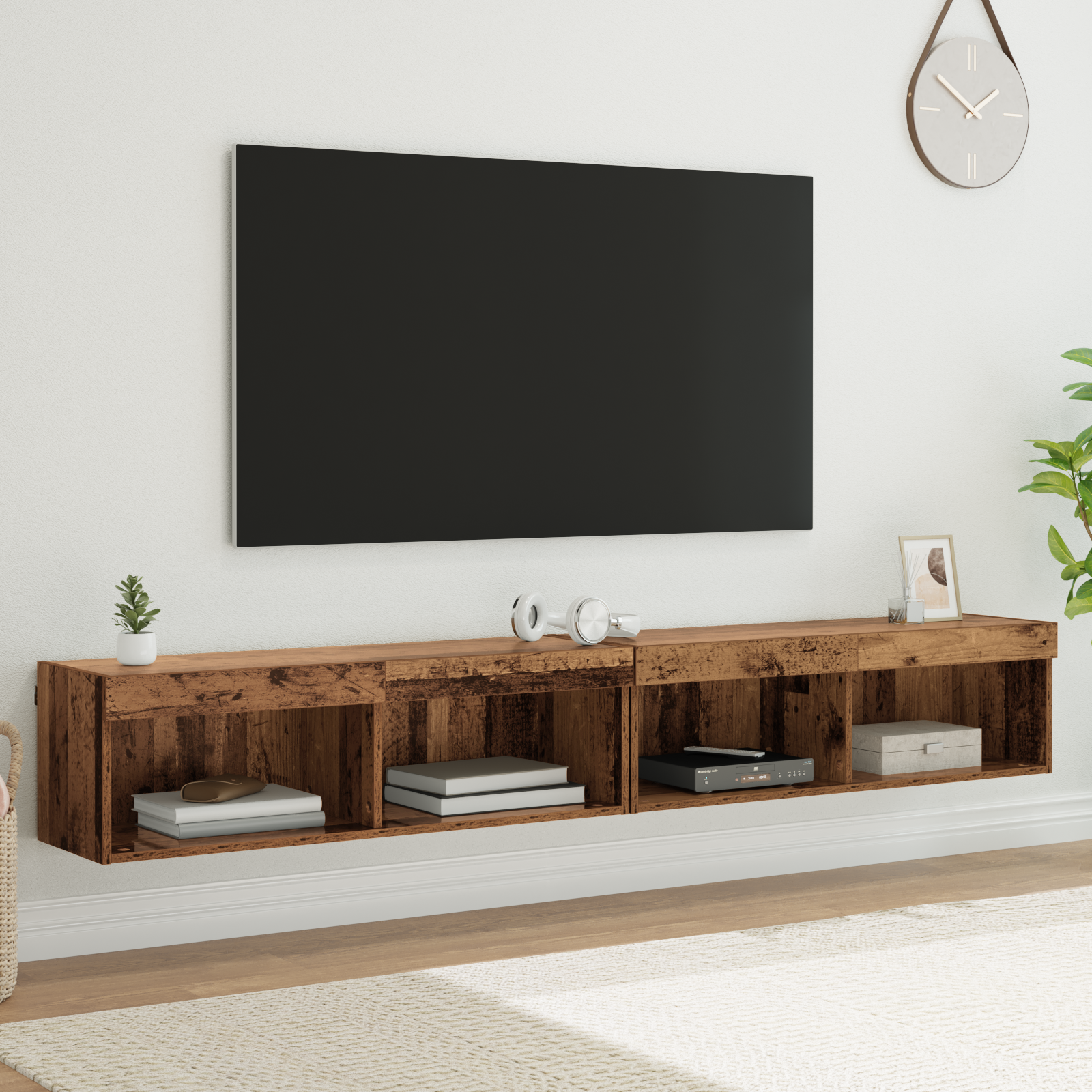 TV wall units Panama 2 pcs Old wood