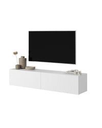 TV staliukas VELDIO, balta, 140 cm, pakabinamas