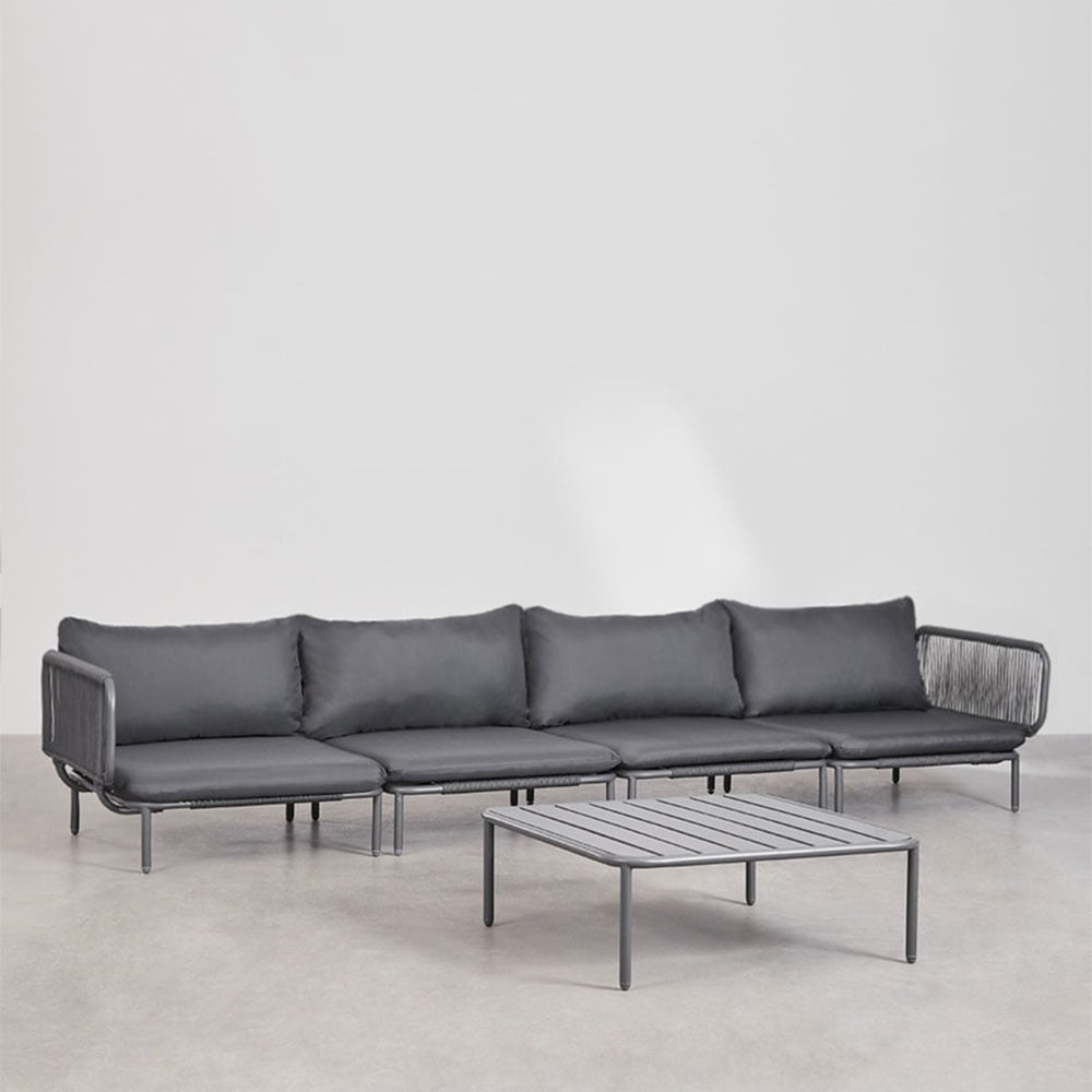 Outdoor sofa GRAPHITE, four-piece system, graphite grey