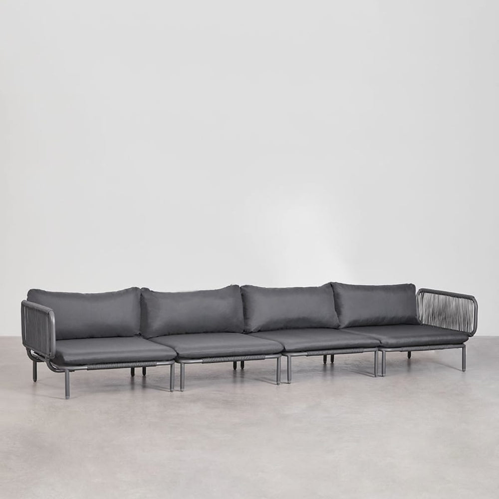 Outdoor Sofa GRAPHITE, four-piece system, graphite grey (2 units)