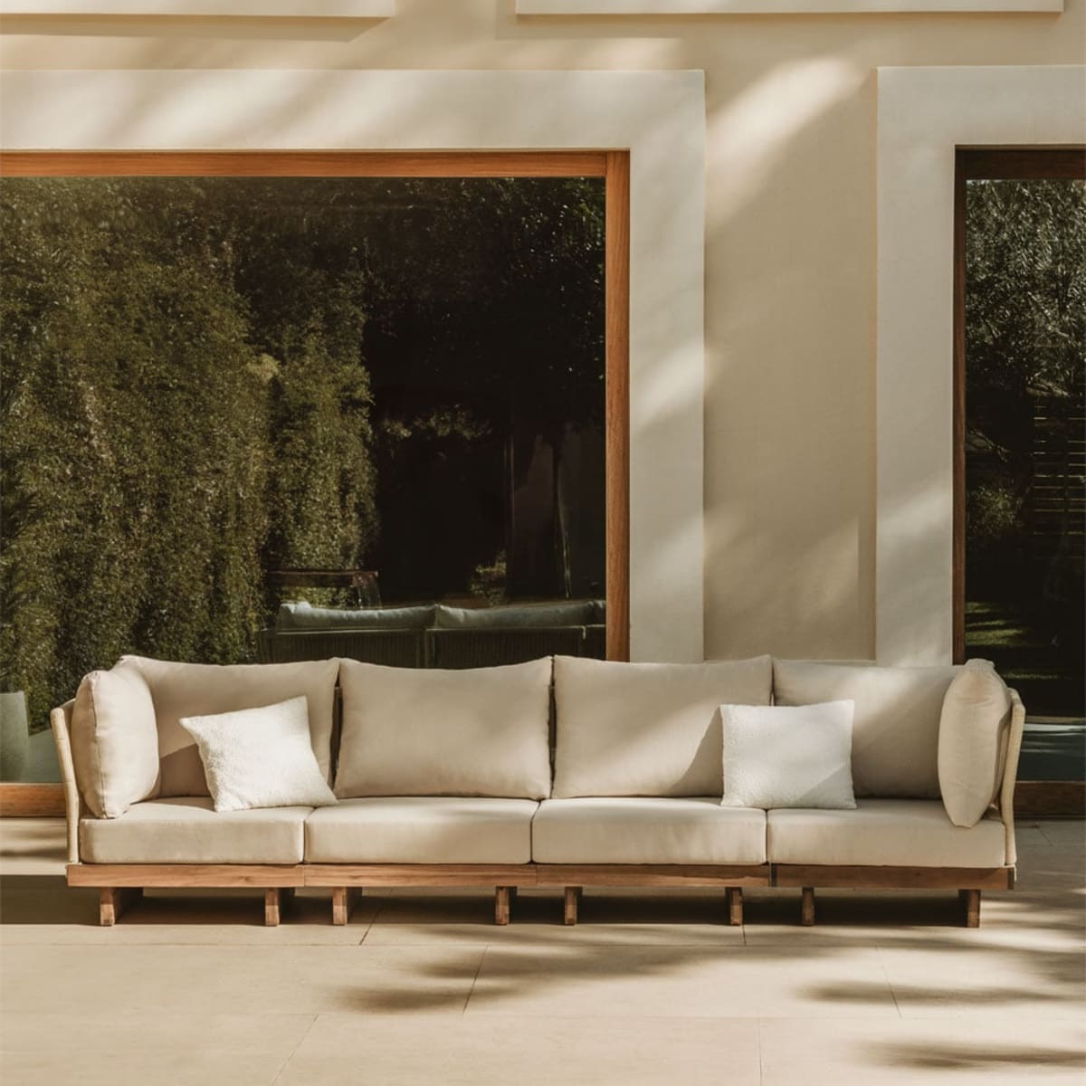 Lauko modulinė sofa FORTO, 4 dalių, akacija
