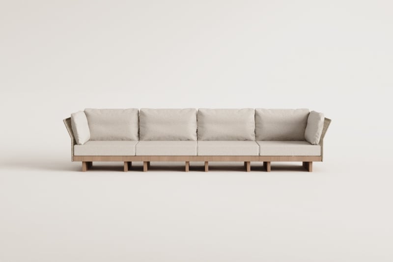 Lauko modulinė sofa FORTO, 4 dalių, akacija