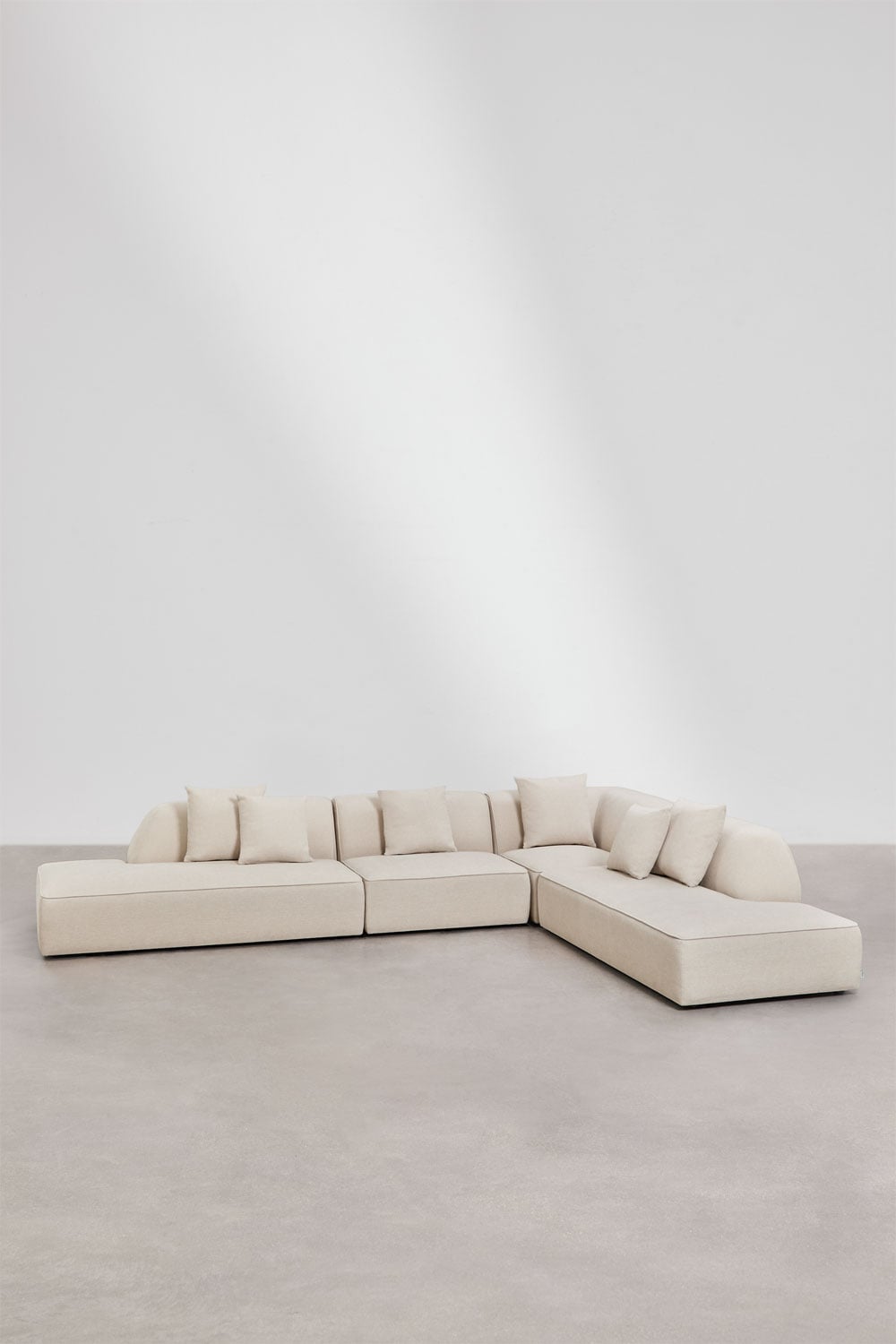 Modulinė kampinė sofa KARDENA kreminis šenilas spalvos