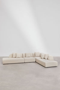 Modulinė kampinė sofa KARDENA kreminis šenilas spalvos