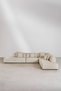 Modulinė kampinė sofa KARDENA svetainėje, artimas planas