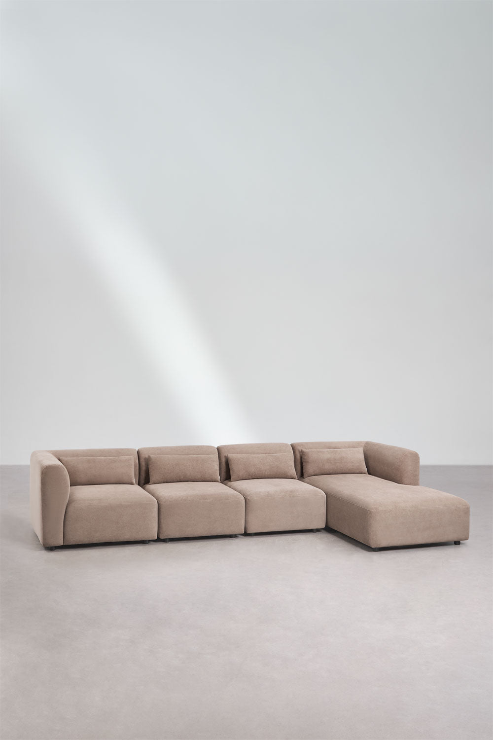 Sofa FOGLERA su gultu, kreminė, 350x175, dešinė
