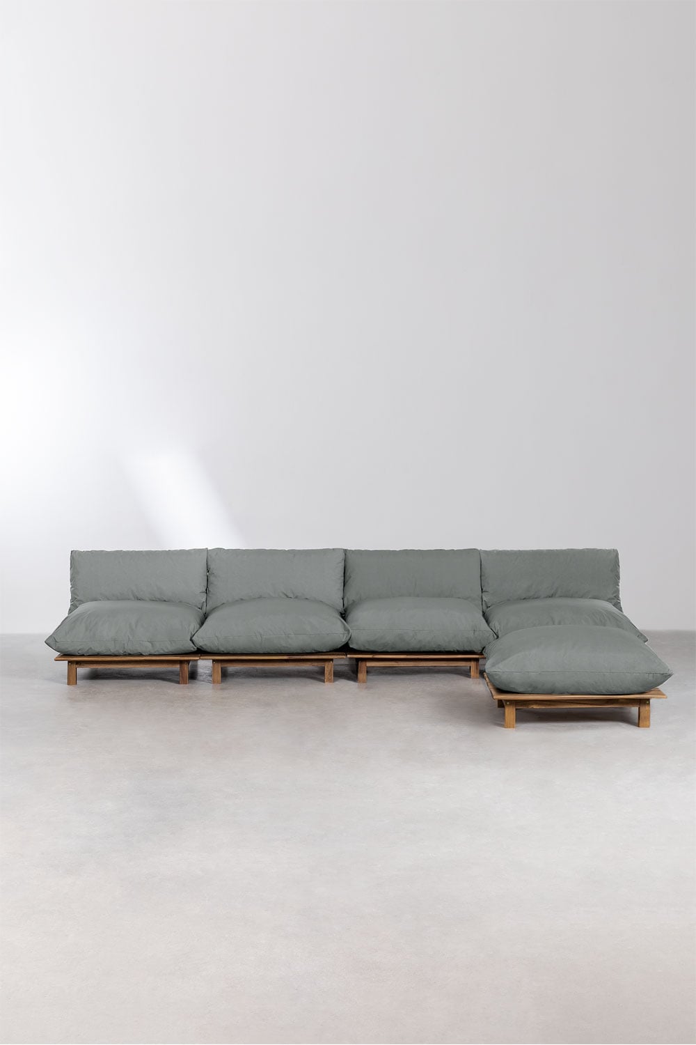 Lauko modulinė sofa ALBA su pakoju, pilka