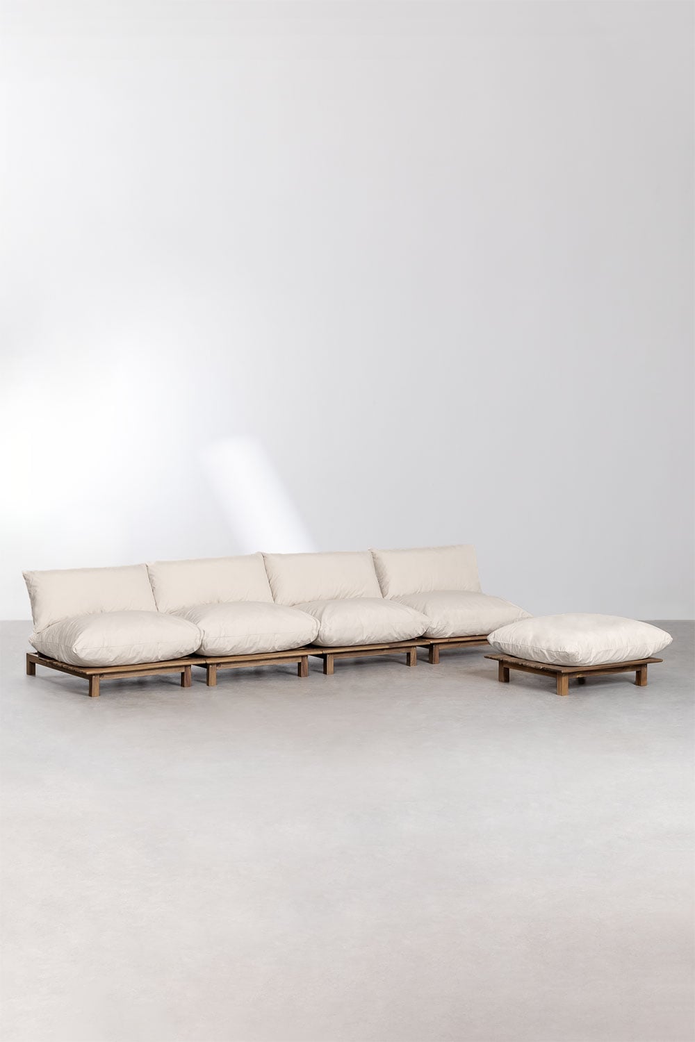 Lauko modulinė sofa ALBA su pakoju, kreminė