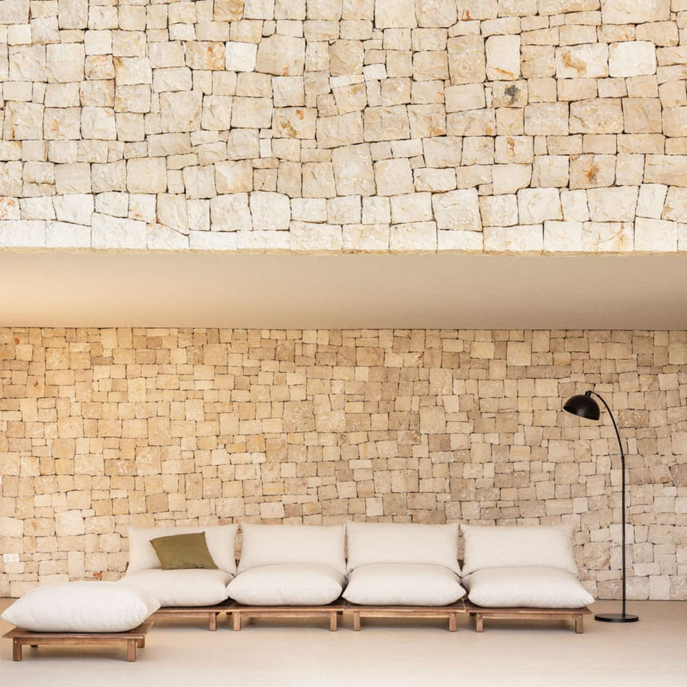 Lauko modulinė sofa ALBA su pakoju, kreminė