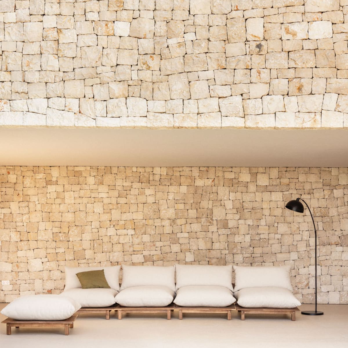 Lauko modulinė sofa ALBA su pakoju, kreminė