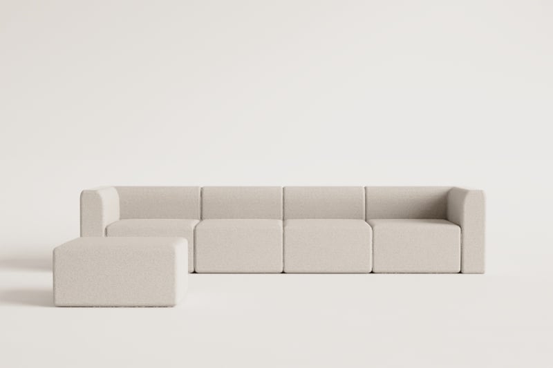 Sofa FOGLERA ir pufas – vaizdas iš šono