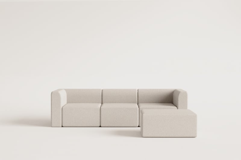 Modulinė sofa FOGLERA su pufu – vaizdas iš šono