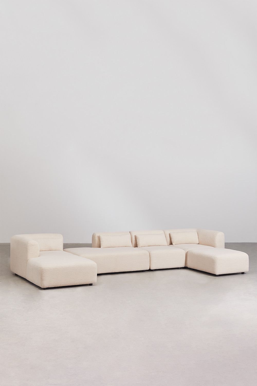 Sofa FOGLERA su 2 gultais, kreminė, 428x175