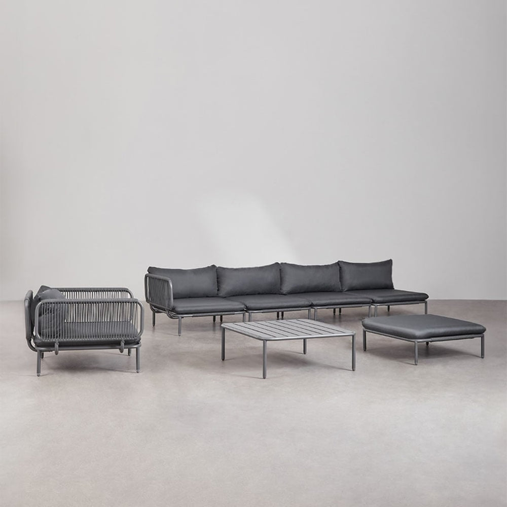 Corner sofa GRAFITO, four-piece, graphite grey