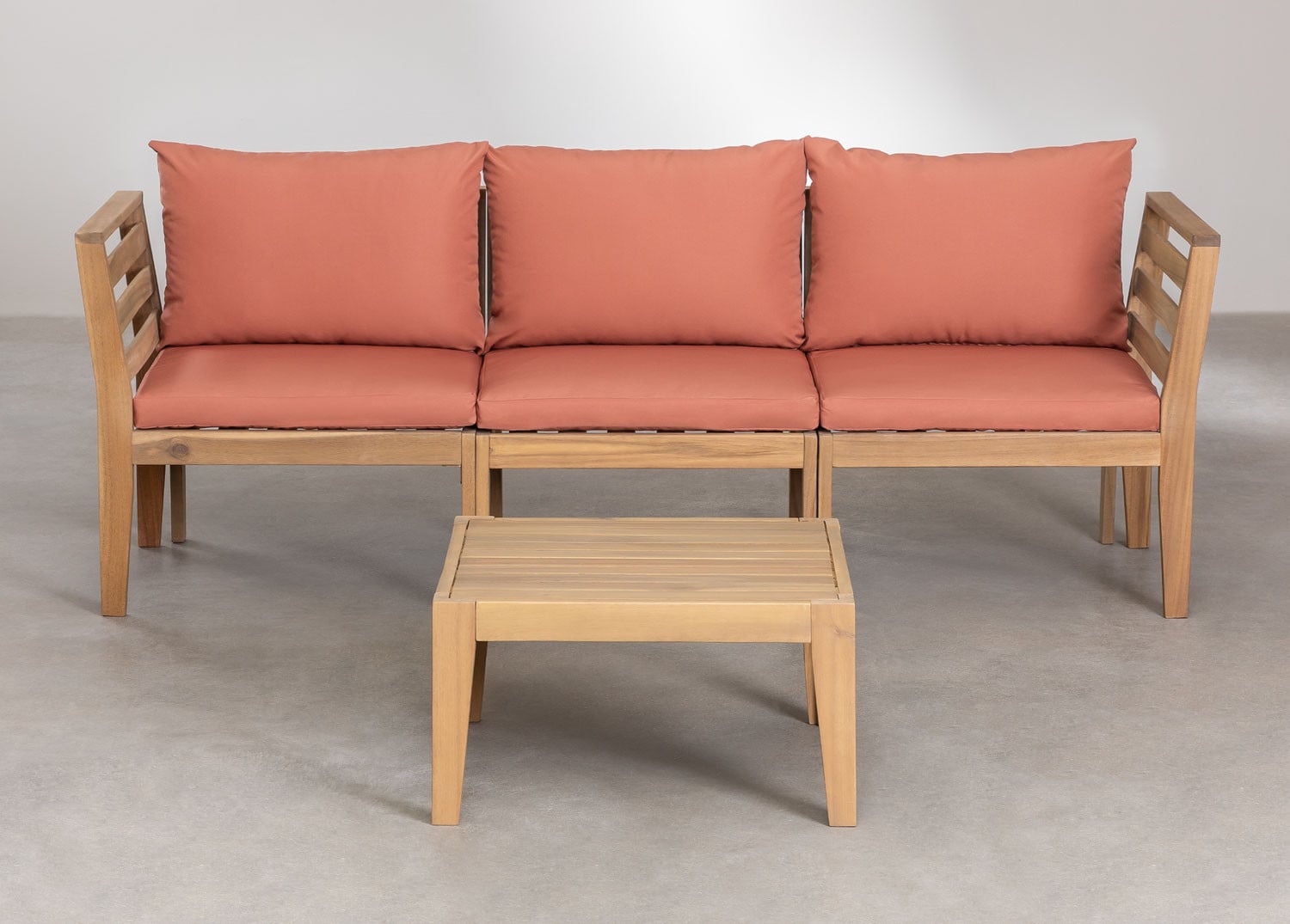 MODULO set, 3 pieces with a table, terracotta