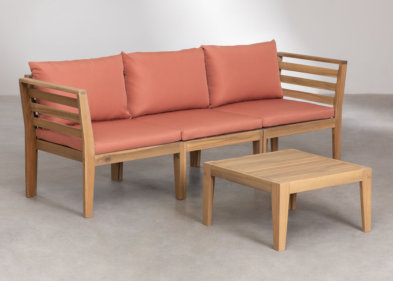 MODULO set, 3 pieces with a table, terracotta