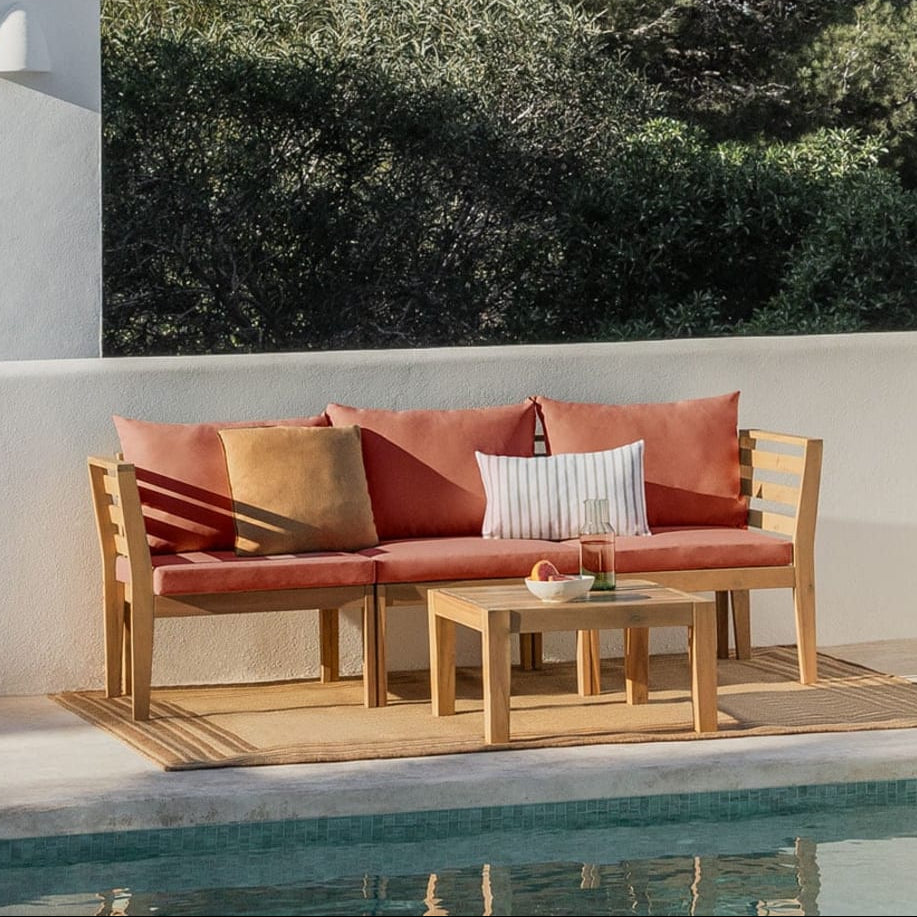 MODULO set, 3 pieces with a table, terracotta