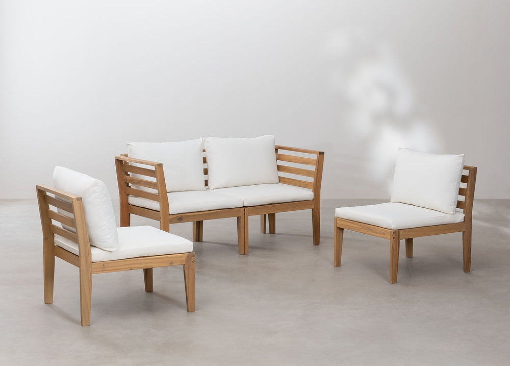 Sofa MODULO, 4-seater with armrests, white