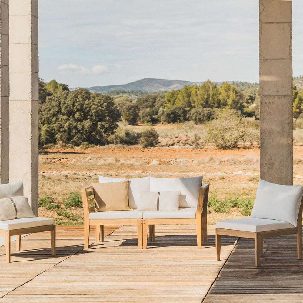 Sofa MODULO, 4-seater with armrests, white